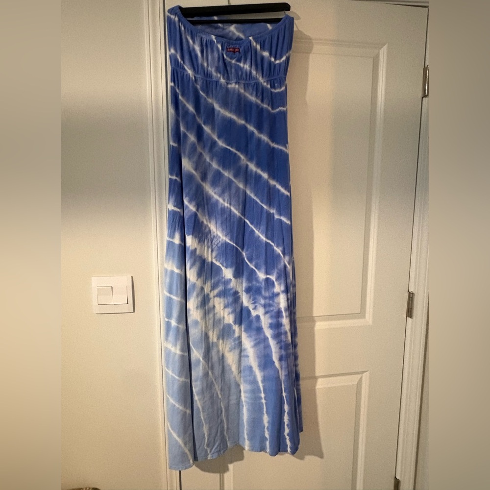 Hard Tail Blue and White Tie-Dye Maxi Skirt